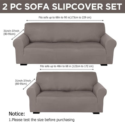 Peryiter 2 Pcs Sofa Covers Couch and Loveseat Covers Set Stretch Sofa Slipcover - Image 2