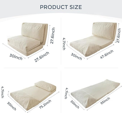 MAXYOYO Folding Sofa Bed, Floor Sofa Convertible Sleeper Chair - Image 2