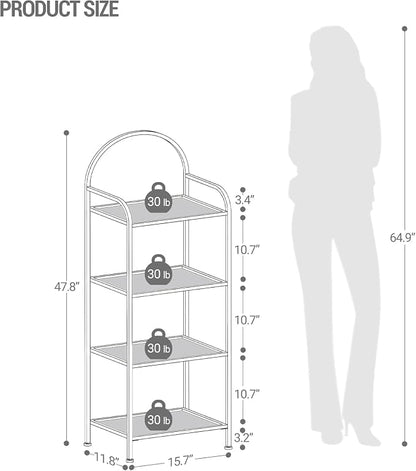 Hzuaneri Bookcase Bookshelf, Tempered Glass Bookshelves, Slim Shelving Unit - Image 2