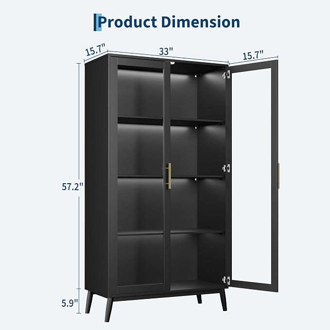IDEALHOUSE Glass Display Cabinet - Image 2