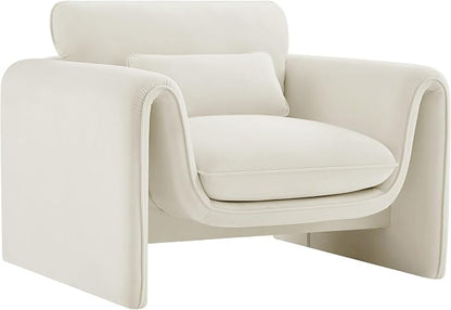Meridian Furniture 199Cream-C Sloan Collection Modern | Contemporary Velvet - Image 17