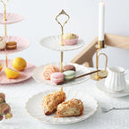 Sweejar 3 Tier Ceramic Cake Stand Wedding, Dessert Cupcake Stand for Tea Party Serving Platter (White)