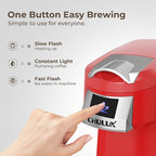 CHULUX Classic Single Serve Coffee Maker for K Cup, One Button Easy Coffee Machine for Office, RV, Travel and Dorm, Red