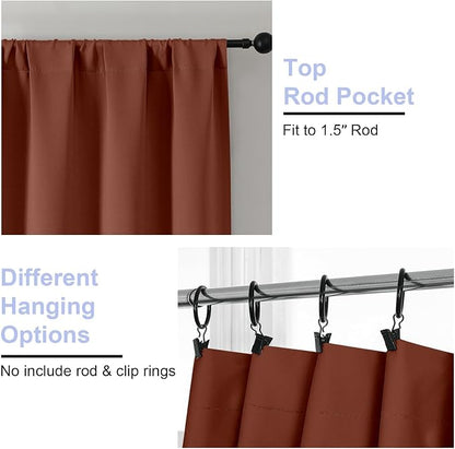 Simplebrand Ava Terracotta Blackout Curtains - Image 4