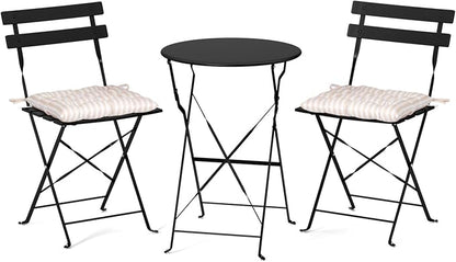 VINGLI Outdoor Folding Bistro Table and Chairs Set of 2, 3-Piece Bistro Set by VINGLI