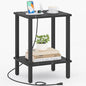 TUTOTAK End Table with Charging Station, Small Side Table, Nightstand Bedside by ChoosetutotakFurnitureBuildYourCozyHome