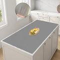 47.2''x23.6''(120cmx60cm) Large Silicone Mat for Kitchen Counter, Non-Slip Heat Resistant Countertop Protector, Waterproof Silicone Craft Mat for Kitchen Island, Translucent Gray