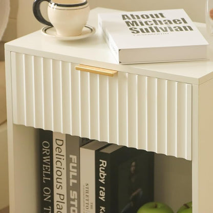 Fultyle White Nightstand, Modern Bedside Table - Image 6