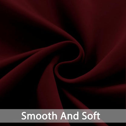 Yakamok Room Darkening Curtains 52x63 inch Length Wine Red-Living Room | 2 - Image 5