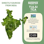 HANDPICK, Holy Basil Tea Bags (100 Count) Caffeine Free, Non-GMO Tulsi Leaves- Tulsi Tea | Round Herbal Tea Bags