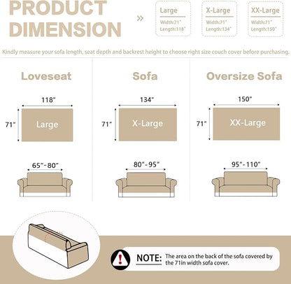 DREAMINGO Chenille Sofa Cover Washable Pet Couch Protector Cover Textured Couch - Image 2