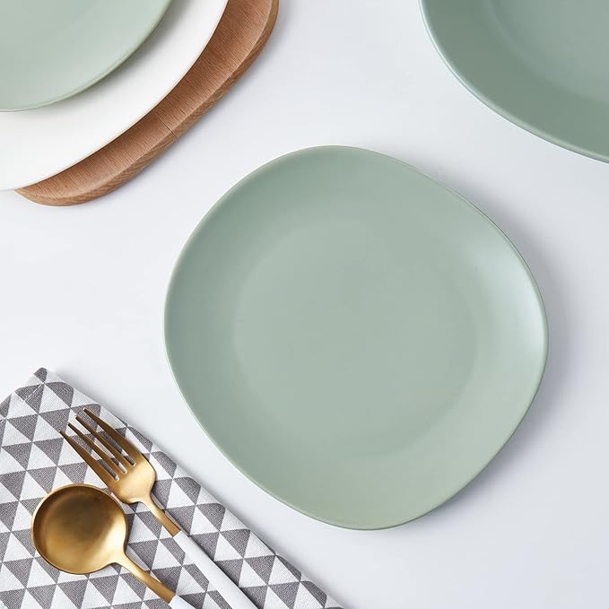 Stone lain Delilah Salad Plate 6-Piece Dish Set, Porcelain, Honeydew, 6 Salad Plates