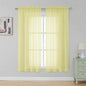 Simplebrand Light Yellow Sheer Curtains 63 Inch Length 2 Panels, Rod Pocket by Simplebrand