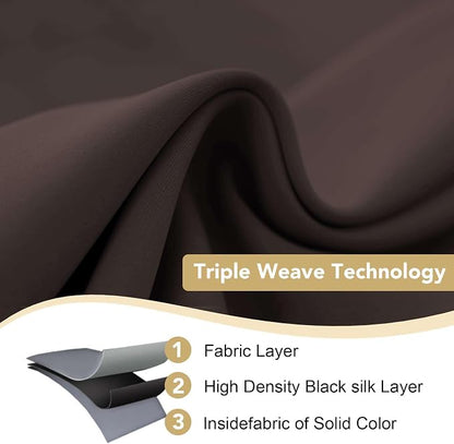 H.VERSAILTEX Brown Blackout Curtains - Image 4