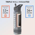 Coldest Insulated Water Bottle with Straw Lid - Stainless Steel Metal Insulated Bottle for Men & Women (Stardust Glitter, 24 oz)
