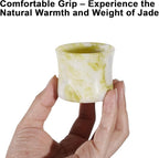 Handcrafted Natural Jade Shot Glasses – Set of 2 | 1.3 oz Whiskey, Espresso & Tequila Cups in Unique Bamboo Joint Shape, Oriental Inspired Luxury Gift for Men & Whiskey Lovers