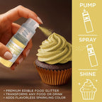 Bakell - Neon Yellow Tinker Dust (4g, 1x Mini Spray Pump) Edible Glitter for Food, Desserts, and Beverages!