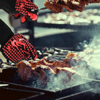 Comsmart BBQ Gloves, 1472 Degree F Heat Resistant Grilling Gloves Silicone Non-Slip Oven Gloves Long Kitchen Gloves for Barbecue, Cooking, Baking, Cutting