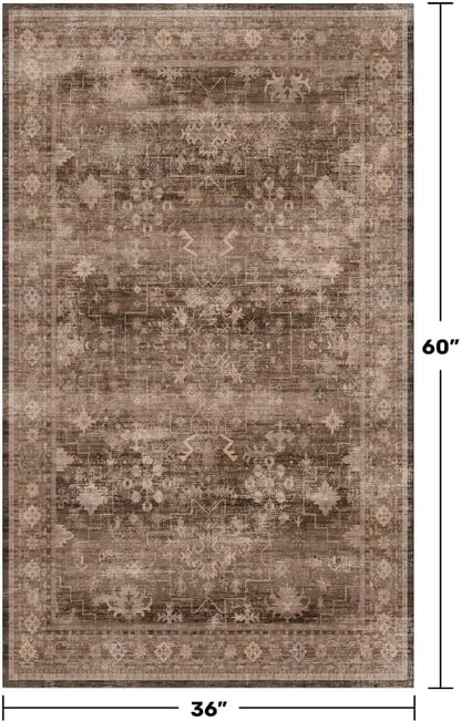 Boho Taupe Brown 3x5 Large Entryway Rug - Image 2
