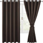 Grommet Blackout Curtains for Bedroom 60 x 72 Inches Brown 2 Panels | Thermal by Hiasan