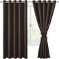 Blackout Curtains for Bedroom, 60 x 63 Inches Length Brown 2 Panels | Thermal by Hiasan