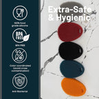Silicone Sponge Dish Scrubber - Food Grade and Housecleaning - BPA Free Silicone Kitchen Scrubber [5 Pack Ovals Winter]