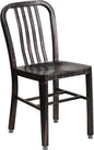 Flash Furniture Commercial Grade Black-Antique Gold Metal Indoor-Outdoor Chair by FlashFurniture