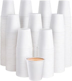 JOLLY PARTY 300 Pack 10 oz Disposable Paper Coffee Cup, Hot/Cold Beverage Drinking Cups for Water, White Paper Hot Coffee Cups