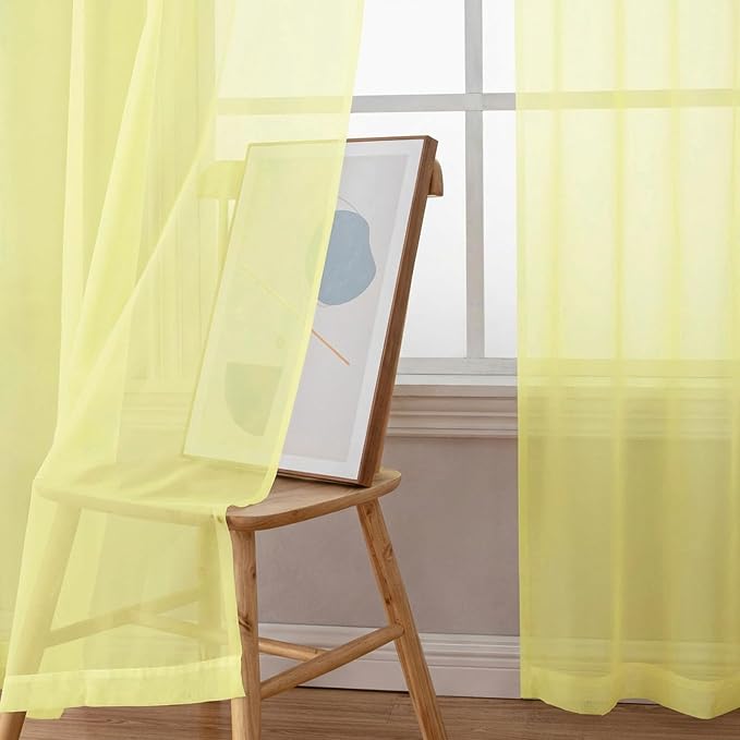 Chyhomenyc Sheer Curtains 54 Inch Long 2 Panels Set - Image 9