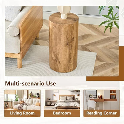 Round Side Table, End Table Living Room Table, Sofa Couch Bedside Table - Image 6
