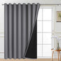 Yakamok Grey 100% Blackout Patio Door Curtain Panels W100 x L84, 1 Panel | by Yakamok