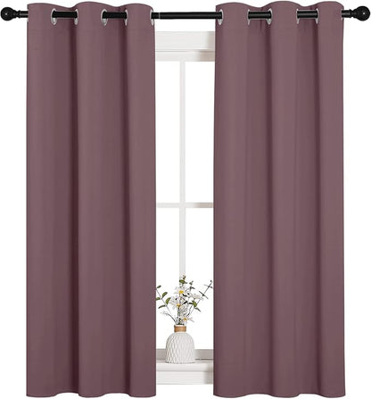 NICETOWN Window Curtain Panels, Dry Rose, 1 Pair, 34 by 54-inch, Thermal - Image 2
