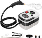 TOTTE Handheld Pressurized Steam Cleaner, 2500W Pressure Portable Cleaner with 3 Brush, 6-gears adjustable for Home Use, Floor, Kitchen,Bathroom, Car (White)