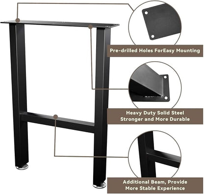 H Bench Legs 16 Inch Metal Coffee End Table Legs - Image 5