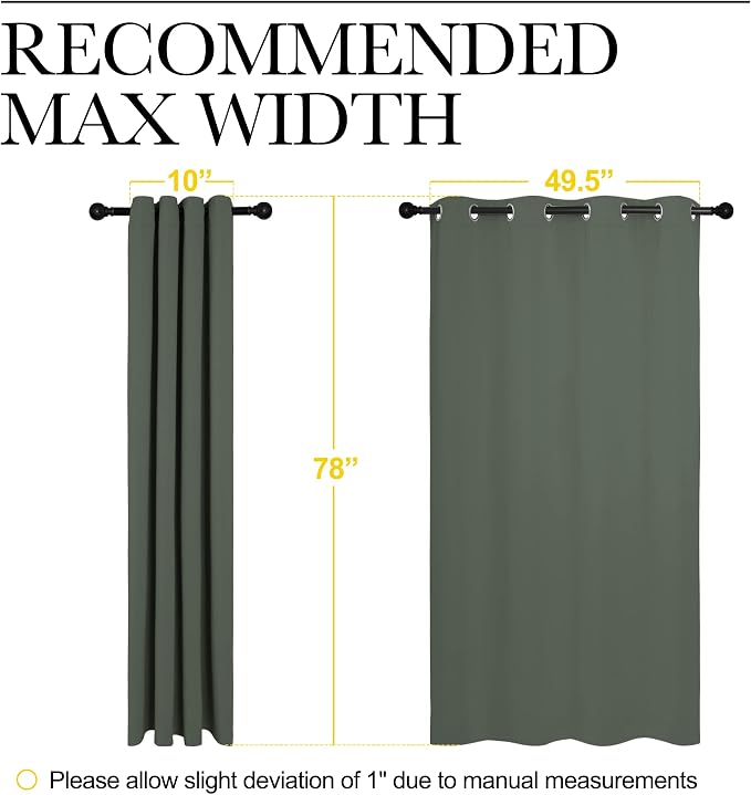 NICETOWN Dark Mallard Blackout Curtain Panel Grommet - Image 7