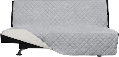Easy-Going Reversible Couch Cover, Large Futon Sofa, Light Gray/Ivory | Machine by Easy-Going