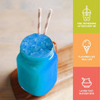 New Fanale Coconut Jelly Topping nata de coco for Boba Tea | Ice Cream | Yogurt | Smoothie | Milk Tea | Desserts Blueberry Heart Shaped, 6.6 pound (Pack of 4)| JEL027-CS