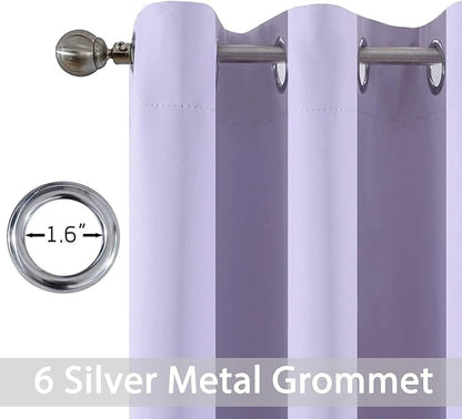Yakamok Room Darkening Curtains 42x63 inch Length Lilac-Living Room | 2 panels - Image 2