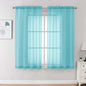 Sheer Curtains 63 inch Length 2 Panels Set by OVZME