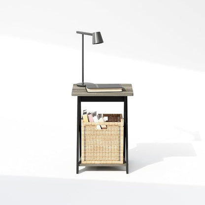 Furinno TIDUR Night Stand, Open Shelf Design X-Legs Nightstand, Criss-Crossed - Image 4