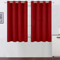 Blackout Curtains 66 x 54 Inch Long Red Curtains Set of 2 Panels Room Darkening by Lemomo