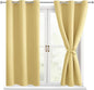 Blackout Curtains for Bedroom, 2 Panels, Light Yellow, 42 x 54 Inch | Thermal by Hiasan