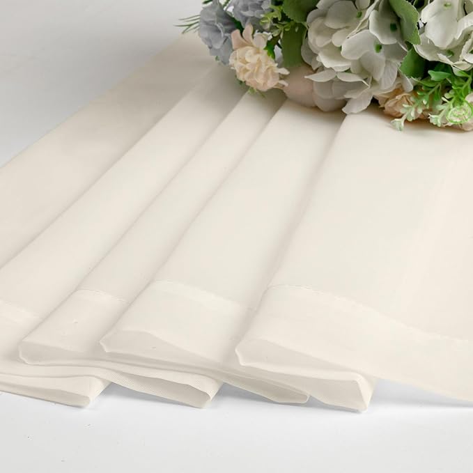 Cream Sheer Valances for Windows 14 Inch Length 2 Pcs, Light Filtering Short - Image 5
