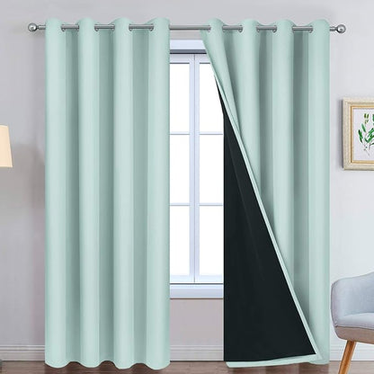 Yakamok Aqua 100% Blackout Curtains 84 Inches Long by Yakamok