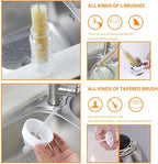 Masthome 9 Pieces Bottle Brush Set, Long Handle Bottle Cleaner for Washing Narrow Neck Wine/Beer Bottle, Hummingbird Feeder, Baby Bottle, Sports Bottle, Thermos, Flask