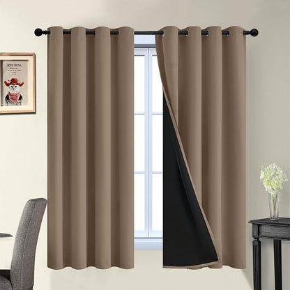 Yakamok Khaki Blackout Curtains 63 Inches Long by Yakamok