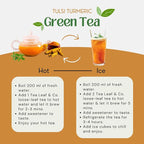 Tealeaf & Co. Turmeric Tulsi Holy Basil Green Tea Loose Leaf - Turmeric, Tulsi & Peppermint Tea Blended with Fresh Herbs & Spices - 50 Servings, Low Caffeine & Gluten Free (3.52oz/100gm)