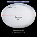Resin Mold Large Round Deep -Kalinta 36inch Reusable Epoxy Round Molds for Resin Clock, Serving Tray Board, End Table，Floral Preservation Bouquet