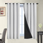 Yakamok Greyish White 100% Blackout Curtains 63 Inches Long, 2 Thick Layers | by Yakamok