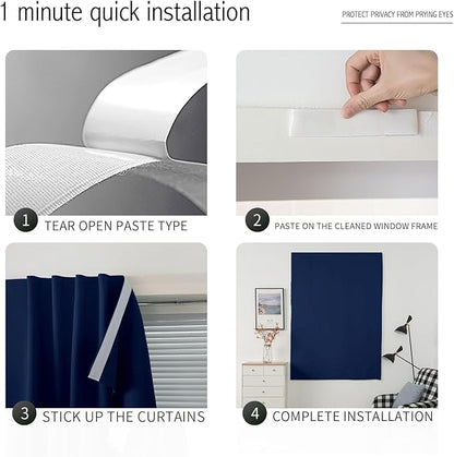Portable Light Blocking Curtains Self-Stick Design, Removable Adhesive Window - Image 3